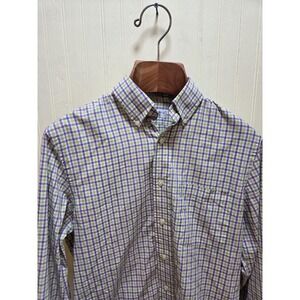 Martin Shirt Mens Small Green Purple Check The Club‎ Shirt Button Down Cotton